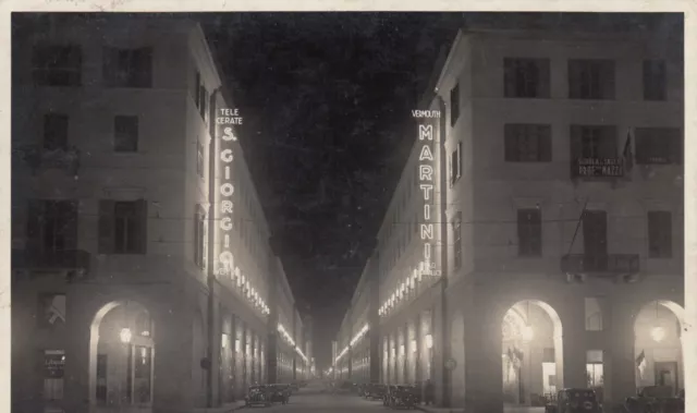 Cartolina Torino Piemonte Via Roma Notturno Storia Memoria Viaggiata 1943