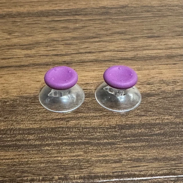 2 Clear w/ Purple Top Xbox 360 Custom Thumbsticks Analog Sticks Joysticks Mod
