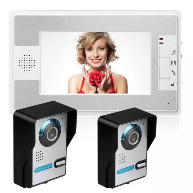 Wired 7" Color Video Door Phone Doorbell Intercom Security System Camera+Monitor