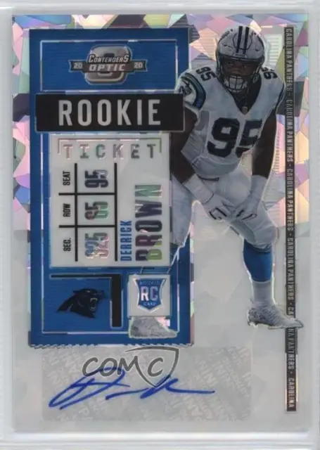 2020 Panini Contenders Optic Ticket Cracked Ice /22 Derrick Brown Rookie Auto RC