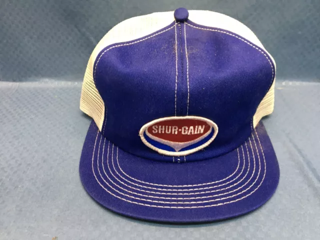 Vintage Shur-Gain Feeds Snapback USA Made K Brand Products Hat AG Trucker Cap