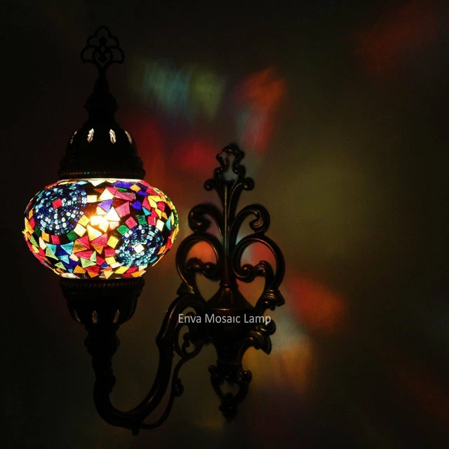 Applique murale en mosaïque Turque Style marocain multicolore lampe lumière