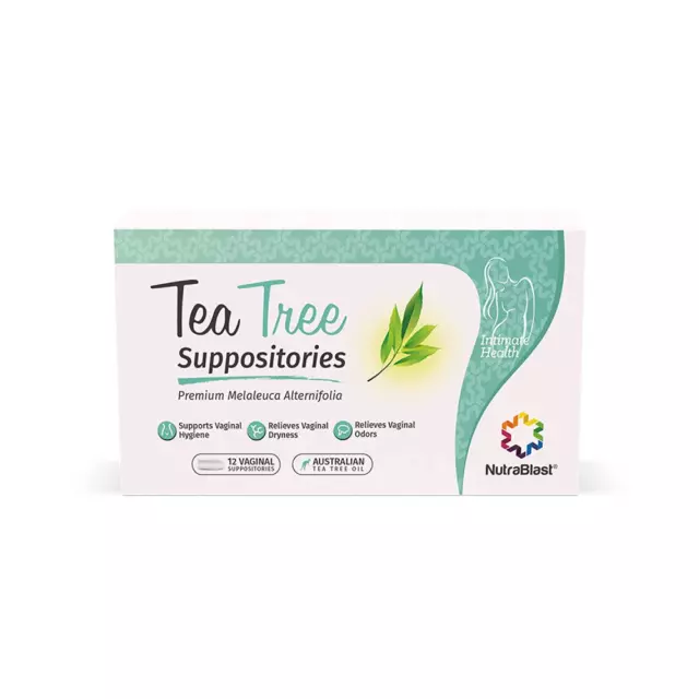 Supositorios de aceite de árbol de té NutraBlast (12 unidades) | todo íntimo natural...