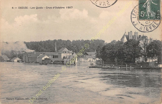 CPA 58300 DECIZE crue octobre 1907 Edit TRAVARD TAMINAU ca1907