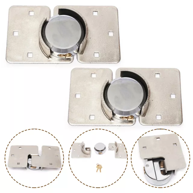 2 Pack Heavy Duty Security Door Van Cabinet Garage Shed Cupboard Padlock + 4 Key