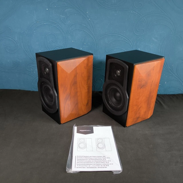 AMAZON BASICS BOOKSHELF Passive Speakers 50W 2x 25W 8 Ohm R30PUK BO7W7M7464 £39.99 PicClick UK