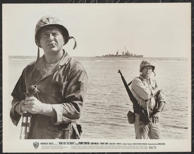 BRAD DEXTER CLINT WALKER in None But The Brave '65 WWII SOLDIERS SHIP