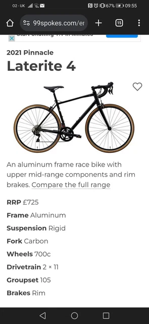 PINNACLE LATERITE 1 Road bike. New. Size Medium 250.00 PicClick UK