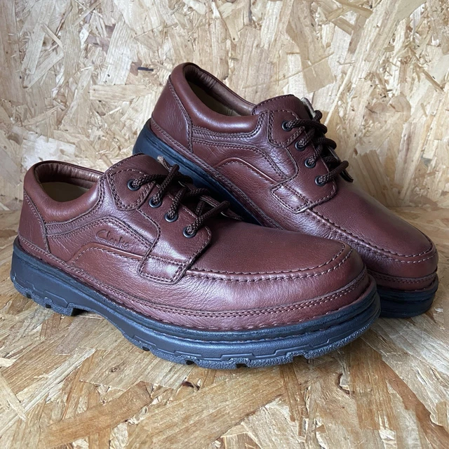 CLARKS ACTIVE AIR Brown Leather Casual Shoes Mens UK 10 H (Wide