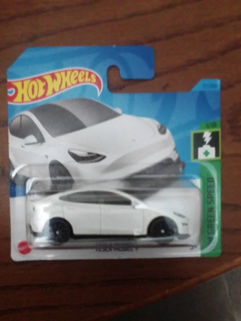 HOT WHEELS 2023 TESLA MODEL Y WHITE SHORT CARD BRAND New 10 73 