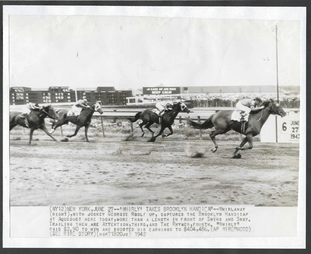 Vintage 1952 Triple Dead Heat Horse Racing Wire Photo | #87629742