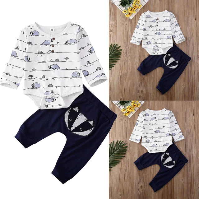 Pantaloni Top Pantaloni Neonati Bambini Ragazze Stampa Volpe Maniche Lunghe Set