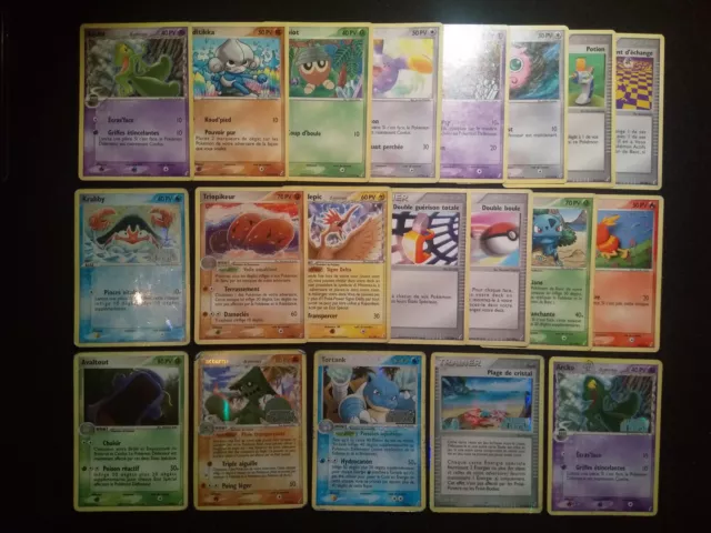 Lot of 20 Pokemon Ex Crystal Keepers FR Tortank Holo Reverse Cards