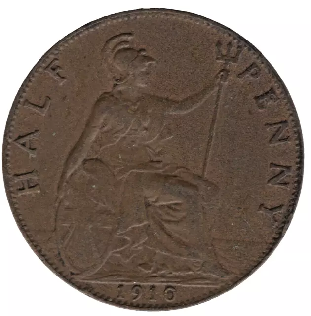 1910 Edward VII Half Penny Coin