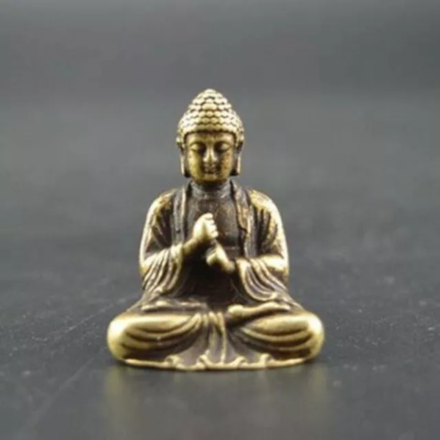 Mini Shakyamuni Holz  Buddha Kopf Deko Statue Figur Buddhakopf-Zimmer-Deko-Neu