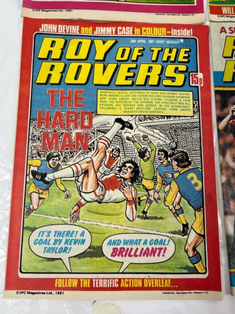 4 X ''Roy of The Rovers'' comics dating from 1981 April (4th/11th/18th/25th) Vgc 2