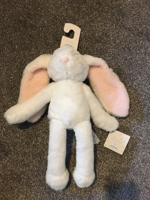 Primark White Bunny Soft Toy Rabbit Comforter Pink Ears