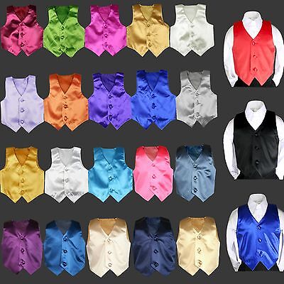 23 color Satin Vest Only Baby Boy Toddler Child for Formal Party Tuxedo Suit S-7