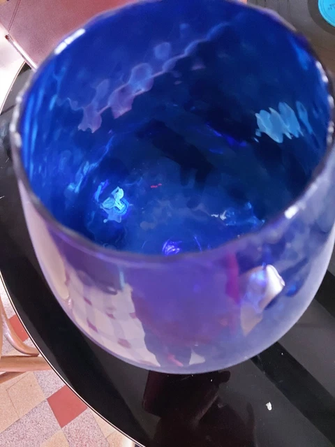 Bol Vintage Luminarc En Verre Cobalt Bleu - Fabriqué En France Années 70 - Verre Taillé à La Main