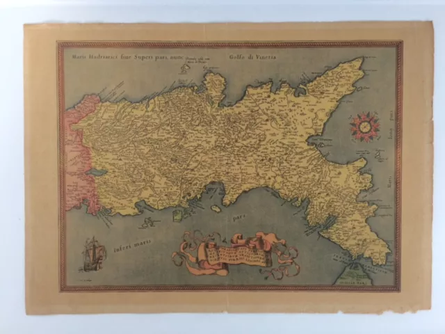 Antique Map Print Pyrrho Ligorio Auct. Regni Neapolitani Abraham Ortelius Repro.