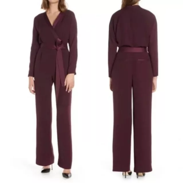 Eliza J Jumpsuit Purple Size 20W Wide Leg Long Sleeve