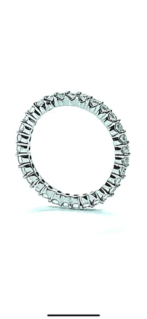 $4800   1.05 Ct Diamond Platinum .950 Women's Eternity Wedding Band Ring FVS2