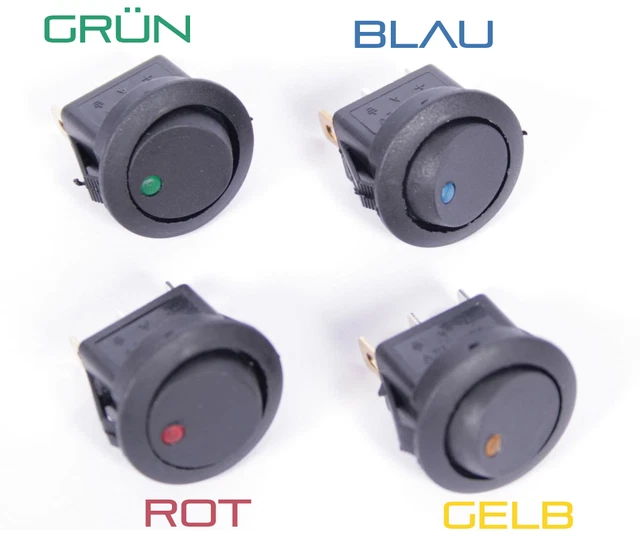 3 POLIGER Kipp Wechsel Schalter 12 24 V Volt Auto Schwarz Ein Aus ON-OFF-ON - Foto 6