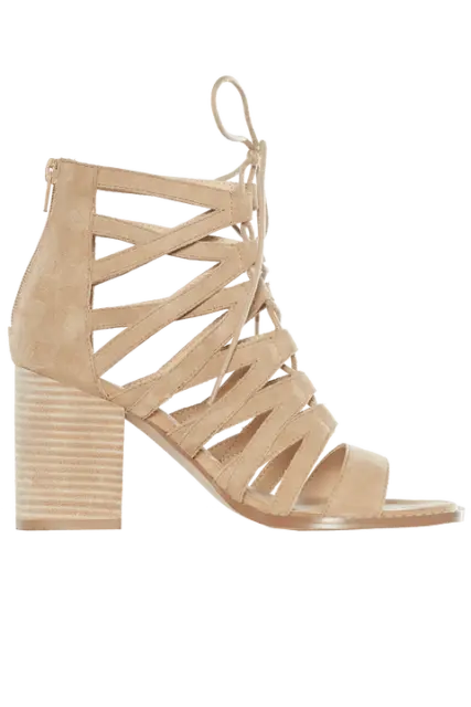 BARDOT Genuine Leather Upper Lace Up Nude Heel |Size 7| RRP $159.99 Brand New 2