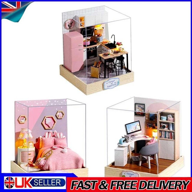 DIY Doll House Wooden Miniature Dollhouse Furniture Kit Educational Toys UK