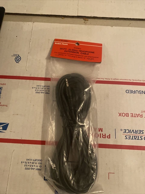 NOS Radio Shack Vintage 20' foot Headphone Cable #42-2464