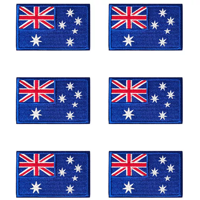 6PCS Australian Flag Patch Australia ANZAC Day Oz 8 x 5cm Hook and Loop Military