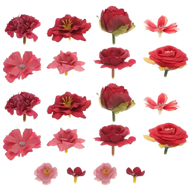 24 pz falsi abbellimenti fiori rosa fiori fiore artigiano fiore