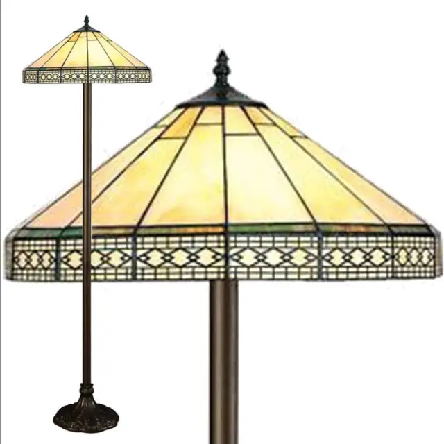 Tiffany Style Stained Glass Handcrafted Floor Lamp 16"Wide- Ideal Christmas Gift