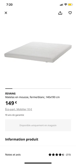 Tous nos matelas 140x190 cm mousse pas cher