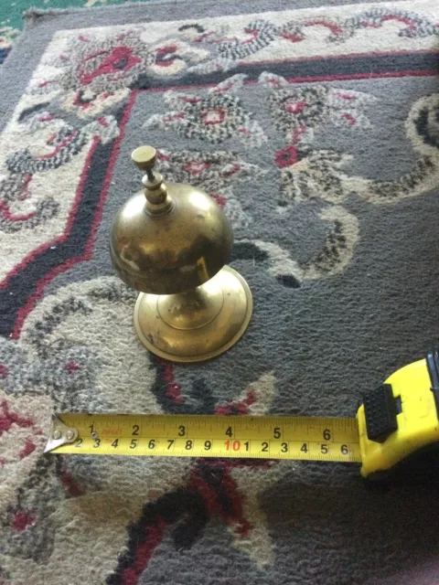 Vintage solid brass desk, top bell, reception, hotel, shop, service, counter