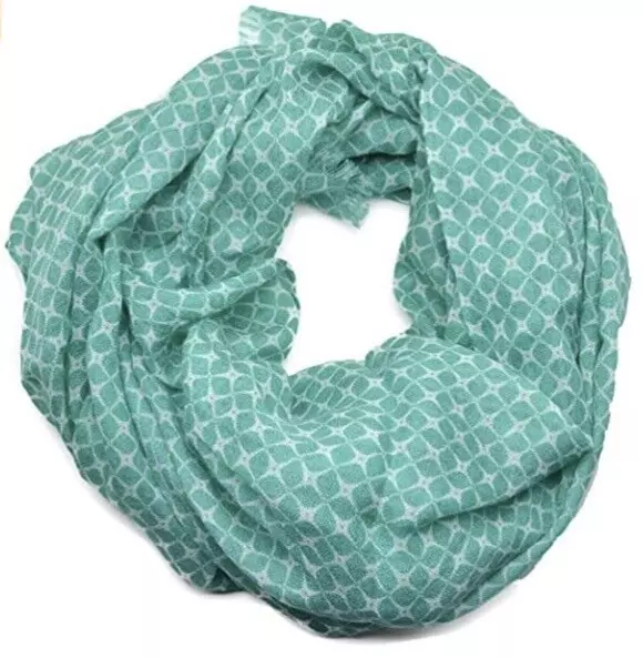 Echo Design Womens Rounded Diamonds Wrap Scarf Green White Oblong 28 x 72 inches