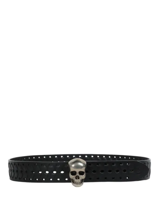 Alexander McQueen Mens 3D Skull Leather Belt