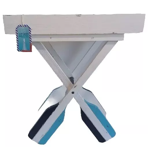 Mediterranean Blue Tray Top Cross Oar Legs Table Easily Collapse To Take To The