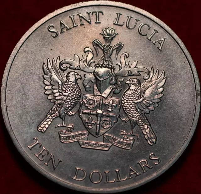 Uncirculated 1982 St. Lucia $10 Clad Foreign Coin