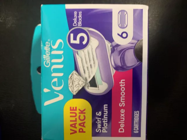 Hojas de recarga de remolino suave Gillette Venus de lujo - 6 cartuchos #3405