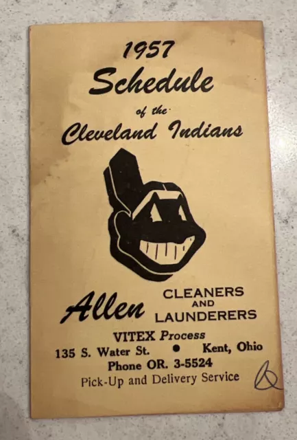 1957 Schedule Of  The Cleveland Indians - SUPER RARE, On Sale And Free To Ship!