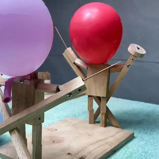 Balloon Bamboo Man Battle, Bamboo PK Puppet Kit,Whack A Balloon Game USA
