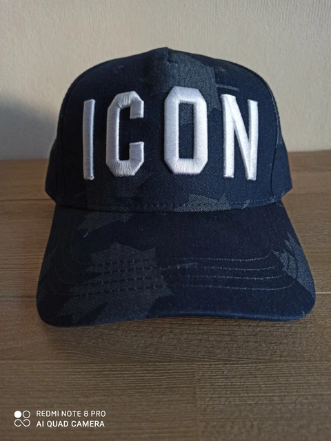 Casquette Baseball Dsquared2 DSQ2 Brodée Noire Réglable - Neuve Sans étiquette, 100% Coton