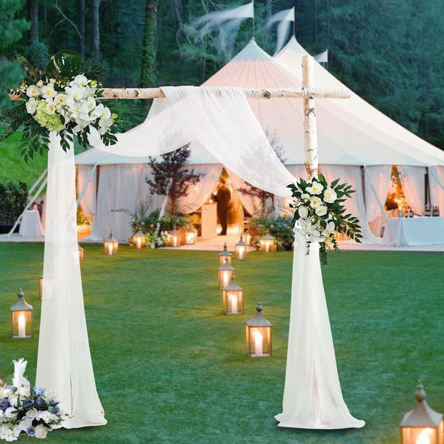 Fensterschal Veranda Outdoor Vorhänge Durchsichtig Voile Vorhang Party Hochzeit