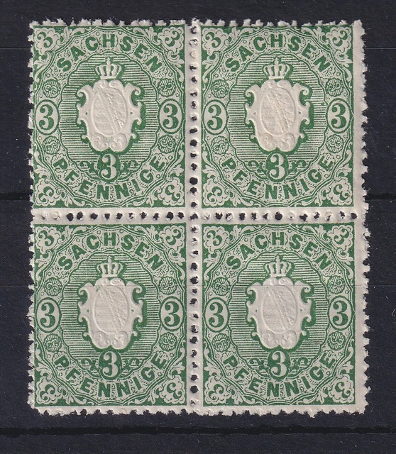 Altdeutschland Sachsen 1863 Freimarke Mi.-Nr. 14 a Viererblock postfrisch **