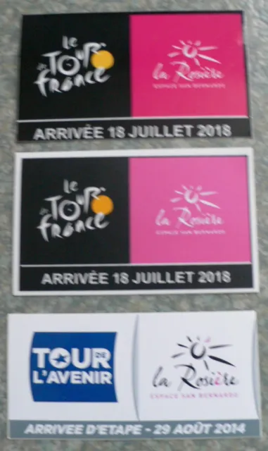 Cyclisme : Lot De 3 Autocollants : Tour De France 2018 Et Tour De L'avenir 2014