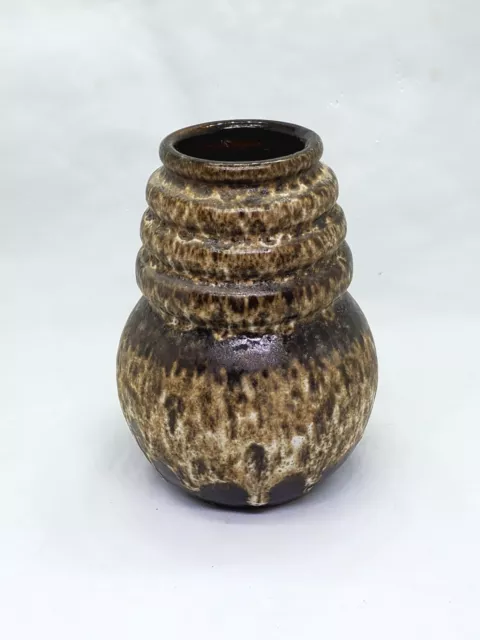 Vintage Scheurich Fat Lava Vienna A. Seide West Germany Vase Brown 6.5"