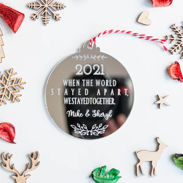 Personalised 2021 Lockdown Christmas Bauble Tree Ornament Xmas Decoration Gift
