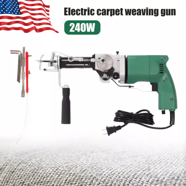 Pistola eléctrica de mechón alfombra 240 W pila cortada alfombra tejido bandada 2400 rpm máquina fuerte