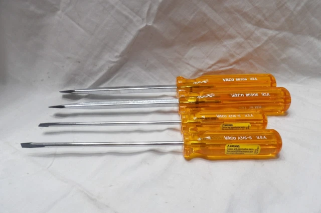 Pair of Vaco 3/16" & 5/16" Flathead Screwdriver USA
